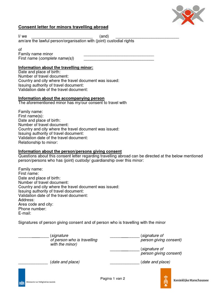 Consent Letter For Children Travelling Abroad | Child Custody | Family Law - Authorisation Form For Travelling Abroad With A Minor