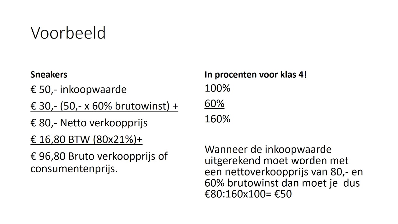 Consumentenprijs berekenen - YouTube - Hoe Bereken Je De Brutowinstmarge