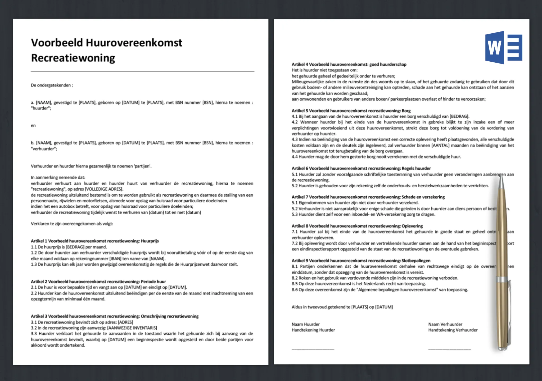 Contract, diverse gratis voorbeelden - Wat Is Een Wederkerige Overeenkomst