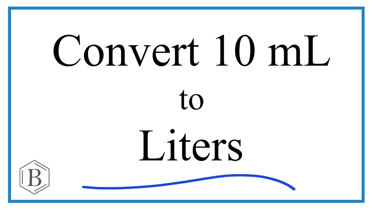 Convert 10mL to L (10 milliliters to Liters) - YouTube - Hoeveel Is 10 Ml Water