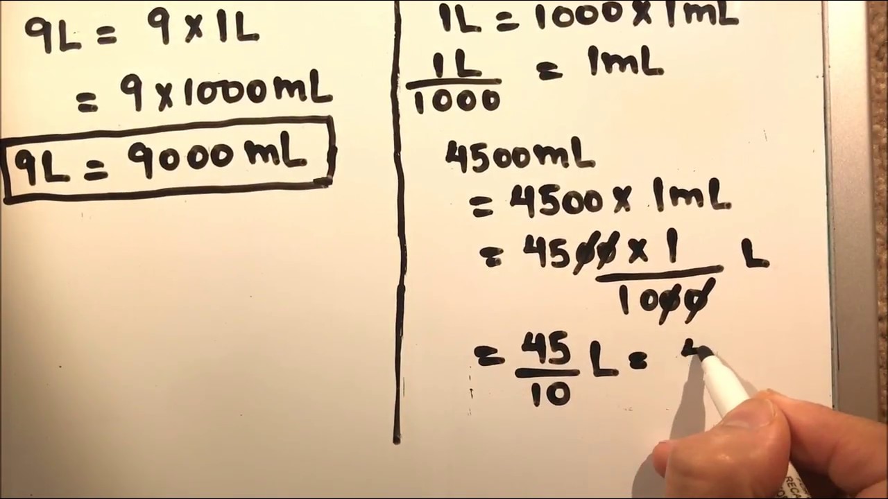 Convert Liters To Ml - Hoeveel Ml Is 1/8 Liter