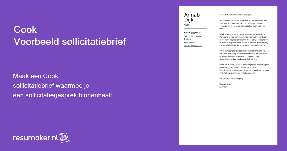 Cook Voorbeeld motivatiebrief voor 2024 - Hoe Schrijf Je Een Motivatiebrief Voor Een Opleiding