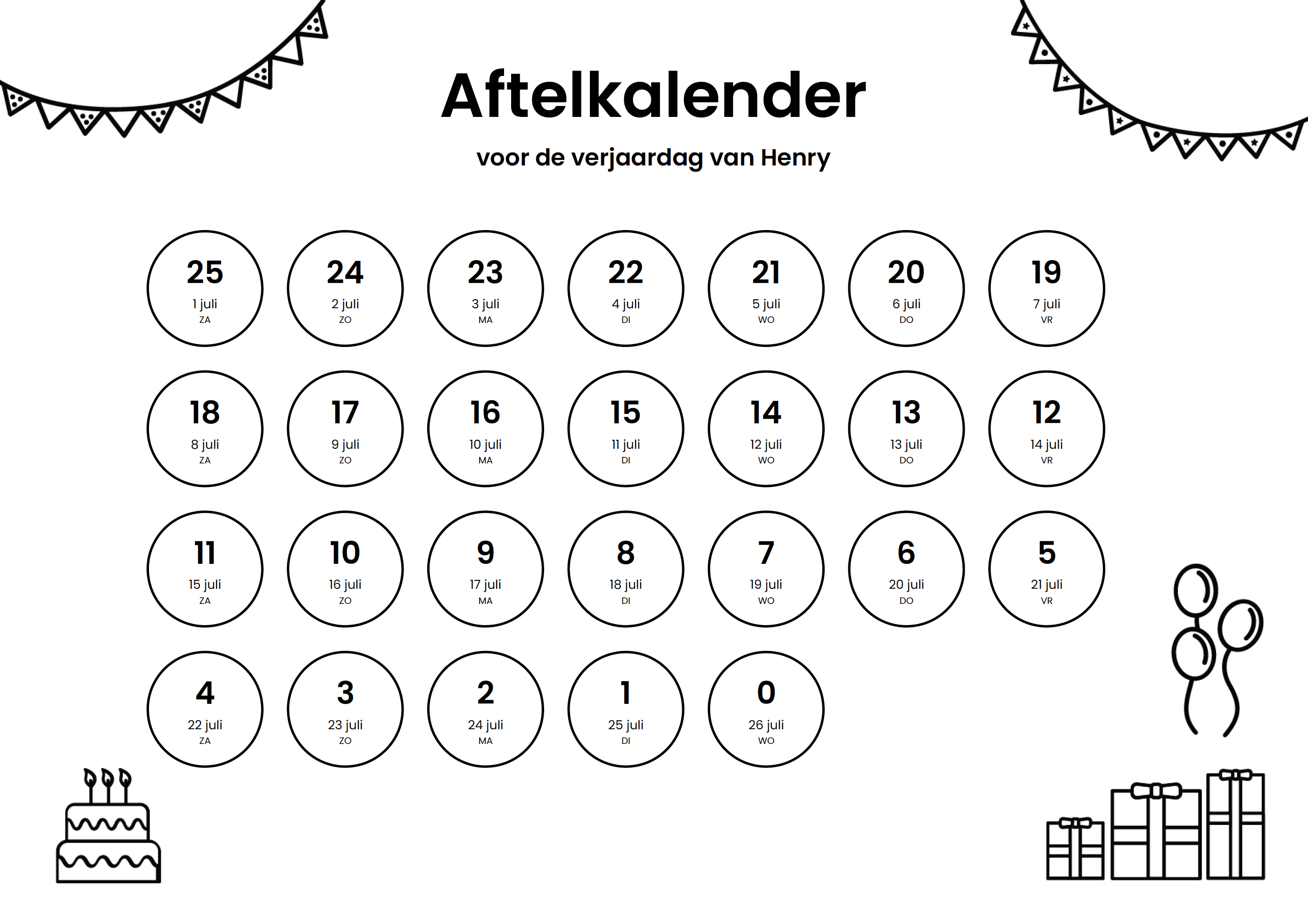 Countdown Calendar Generator - Free! - Choose your own themes - Hoeveel Dagen Tot Mei Vakantie