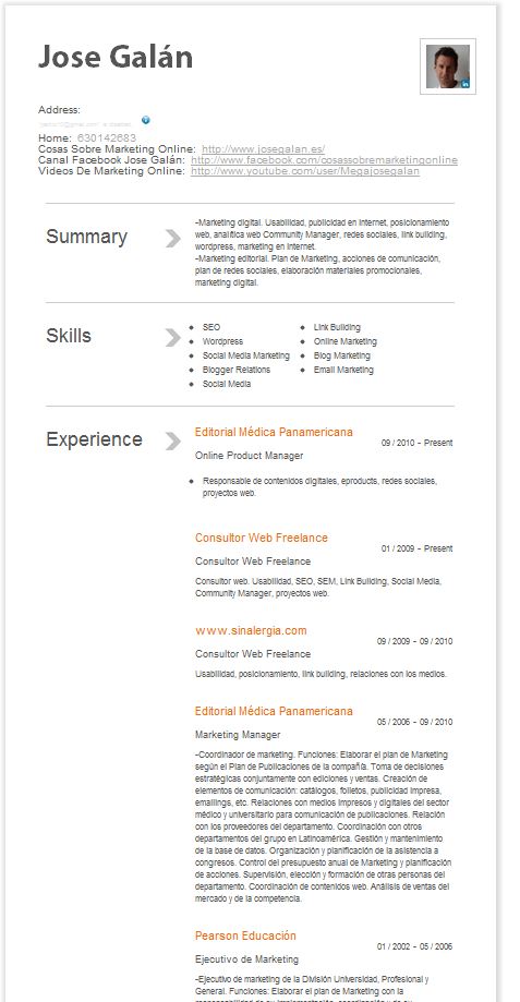 Cv a partir de LinkedIn - Cv Met Of Zonder Hoofdletters