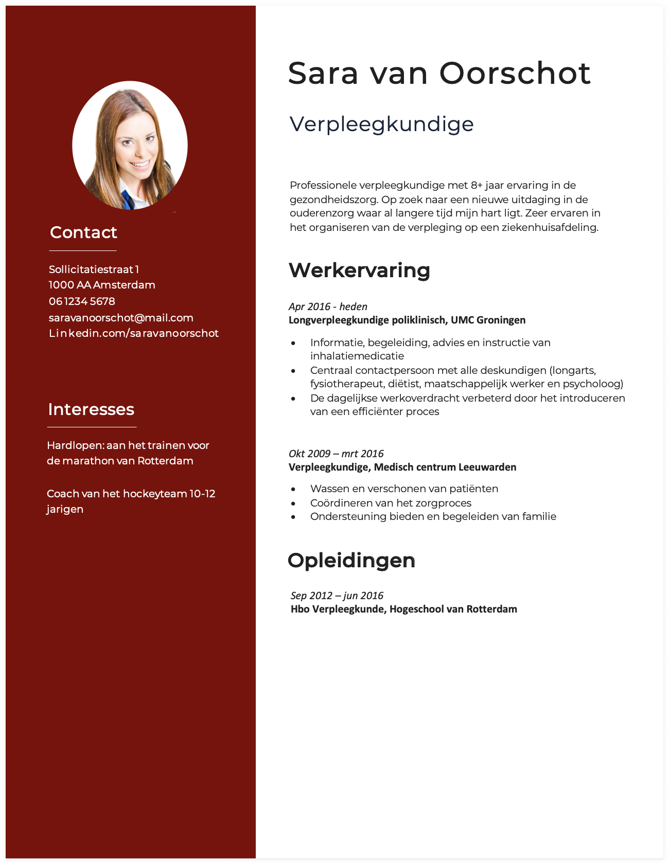 Cv maken voor de zorg: tips en voorbeelden - Voorbeelden Persoonlijk Profiel In Cv