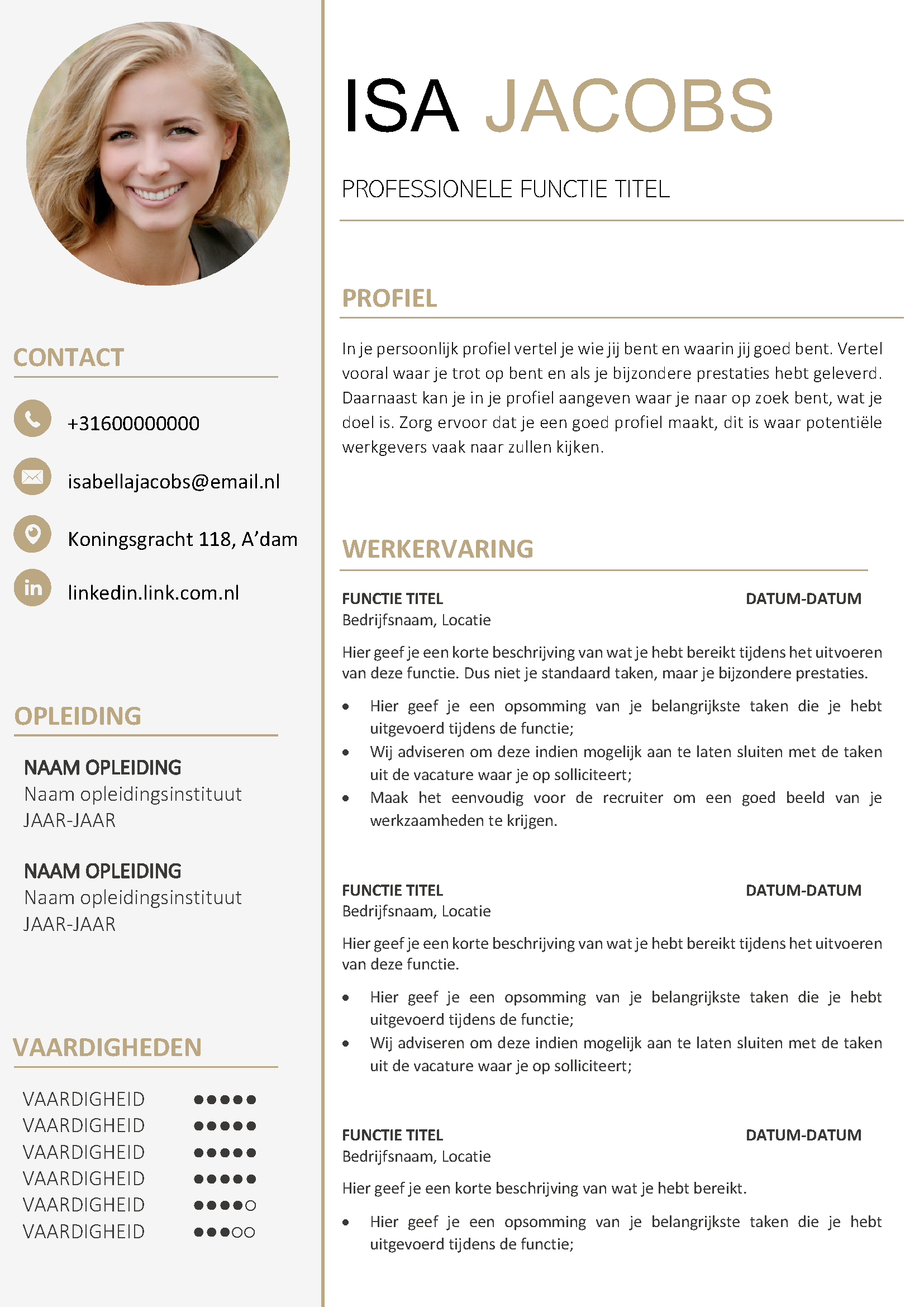 CV voorbeeld 32 - Eenvoudig een Professioneel CV maken (Gratis) - Cv Met Persoonlijk Profiel Voorbeeld