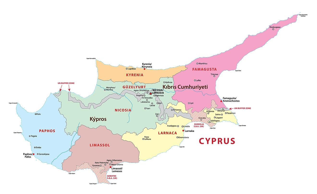 Cyprus Maps & Facts - World Atlas - Wat Is De Hoofdstad Van Cyprus