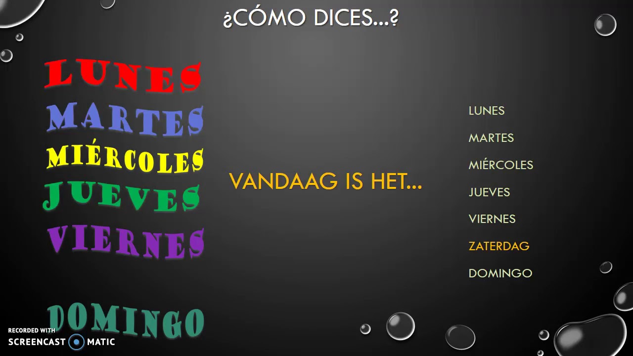 Dagen Van De Week Spaans