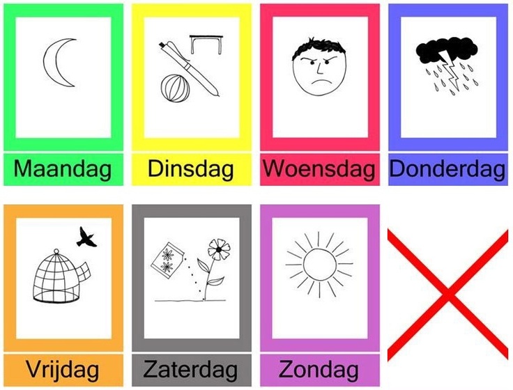 Dagen van de week | Kinderkalender, Kalender, Activiteiten voor peuters - Kleuren Van De Week