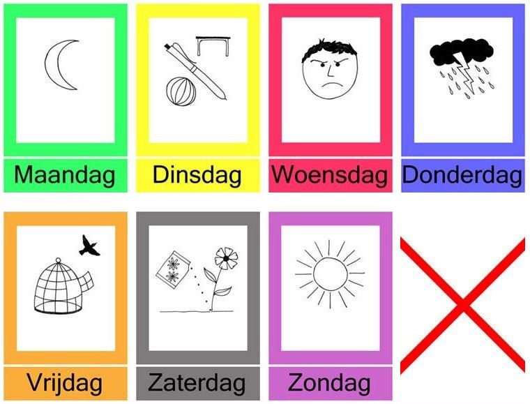 Dagen van de week | Kinderkalender, Werk motivatie, Kalender - Kleur Dagen Van De Week