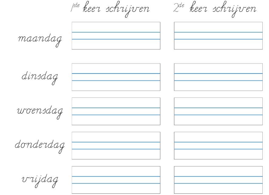 Dagen van de week: Schrijfoefening | Werkbladen, Schrijven, Oefeningen - Dagen Van De Week Engels