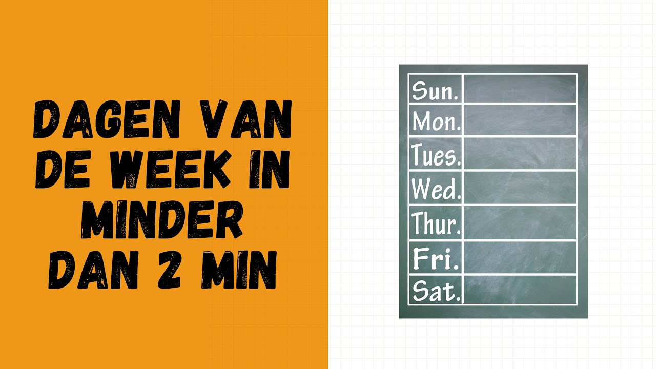 Dagen van de Week: Volledig Overzicht in het Engels (NL) - De Dagen Van De Week In Het Engels