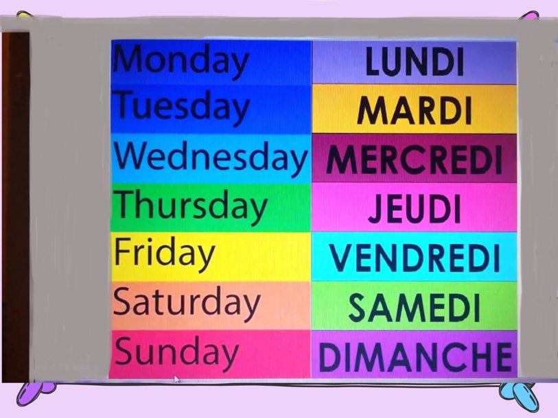 Days Of The Week In French Free Activities online for kids in 1st grade - De Dagen Van De Week In Het Frans