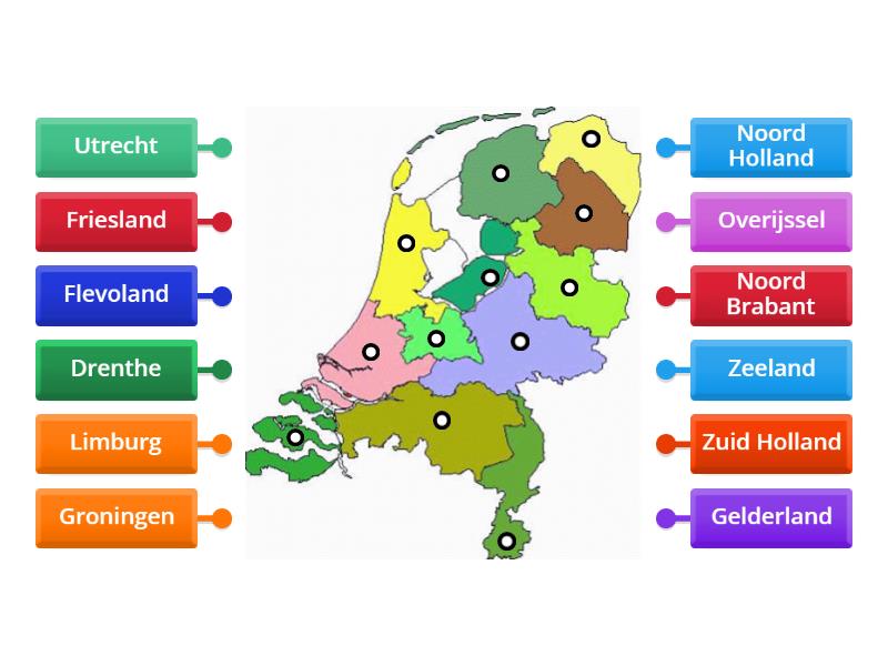 De 12 provincies van Nederland - Labelled diagram - Heeft Nederland 12 Of 13 Provincies