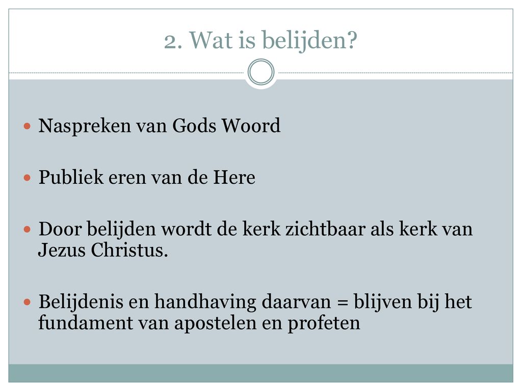 Wat Is Een Belijdenis