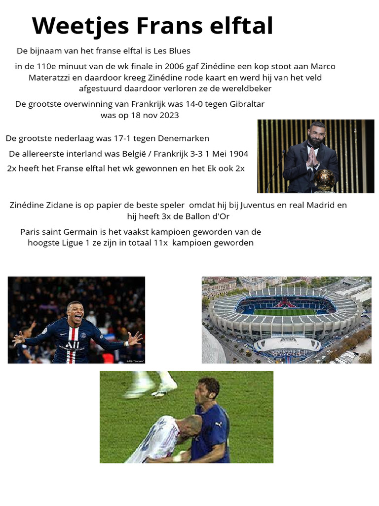 De Bijnaam Van Het Franse Elftal Is Les Blues | PDF - Wat Is De Bijnaam Van Nijmegen 6 3 2 4