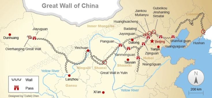 De Chinese Muur in China | Great wall of china, China map, China facts - Hoelang Is De Chinese Muur
