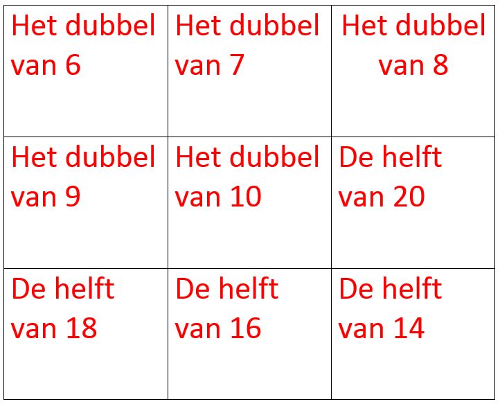 De helft en het dubbel tot 20: Bingo | Wiskunde werkbladen, Wiskunde - Wat Is De Helft Van 1/4
