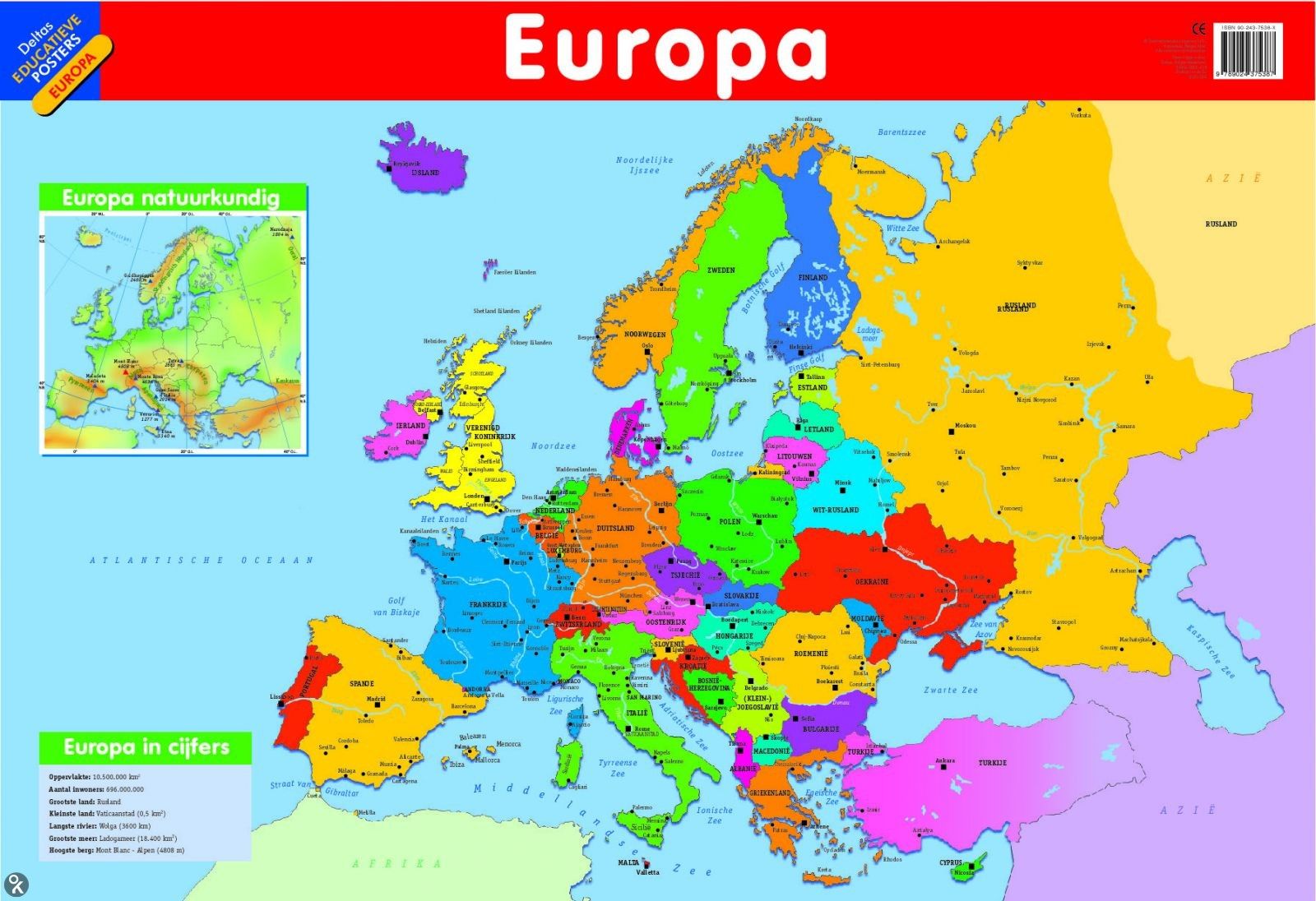 Kaart Van Europa Met Hoofdsteden