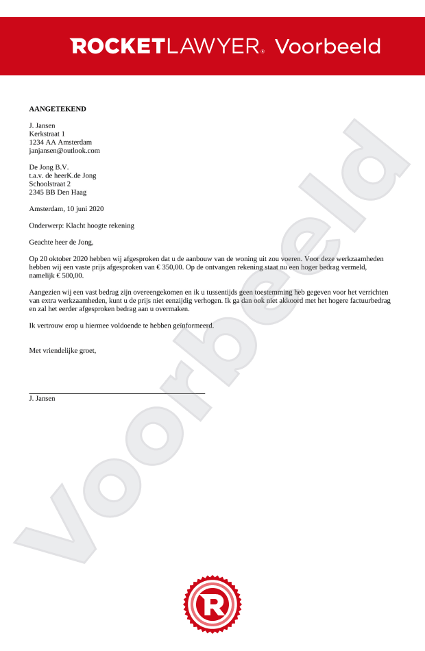de prijs van werk antwoorden - Aannemer In Gebreke Stellen Voorbeeldbrief