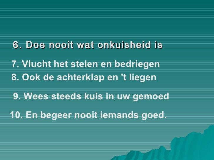 De Tien Geboden Van God - De Tien Geboden Van God