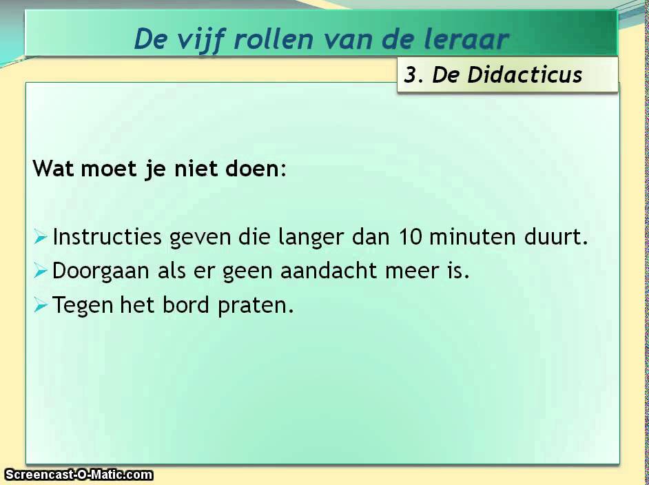 De 5 Rollen Van De Leraar