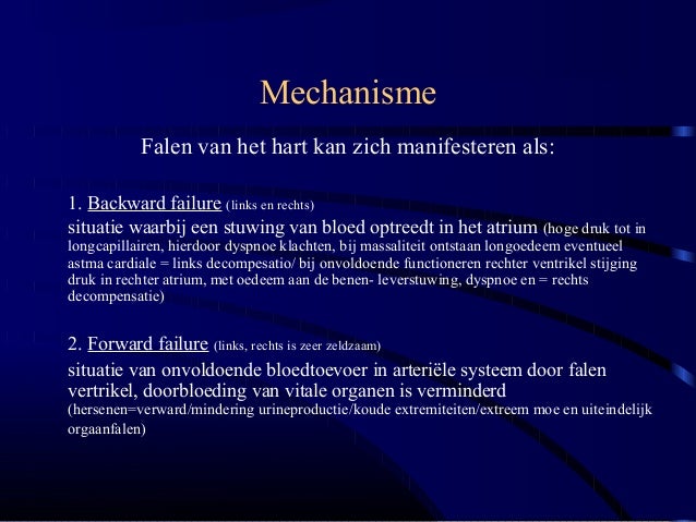 Decompensatio cordis extra - Verminderde Pompfunctie Van Het Hart