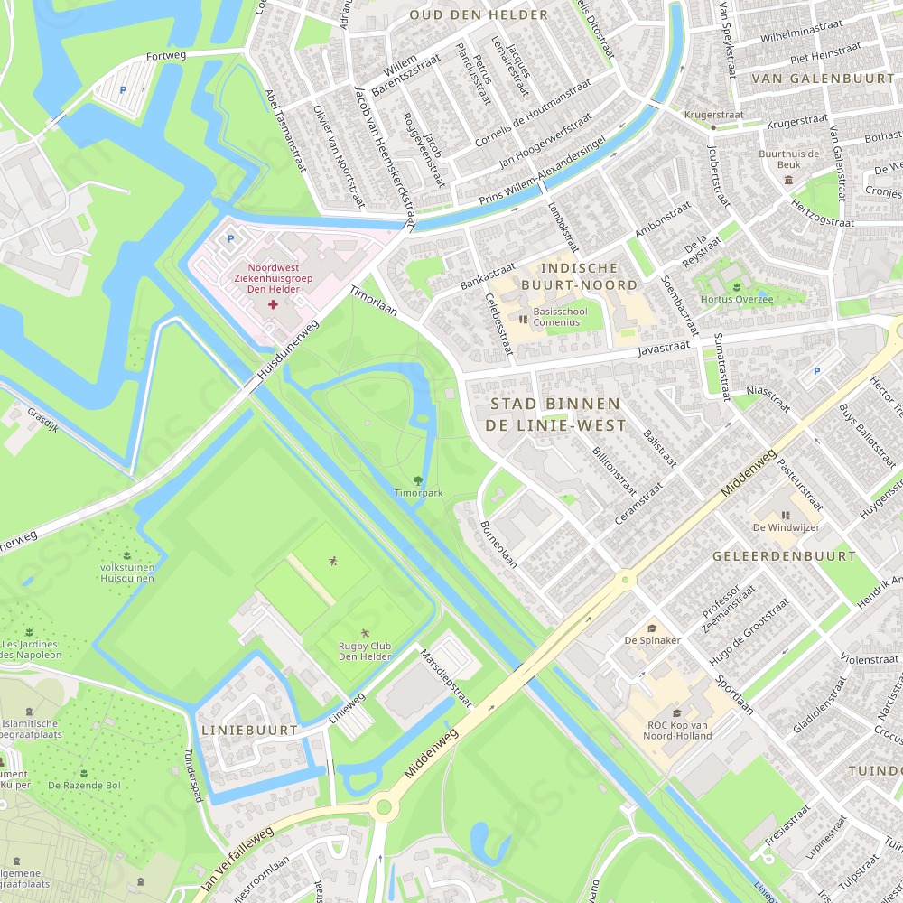 Den Helder - Modern Atlas Vector Map | Boundless Maps - Scholen Aan Zee Den Helder