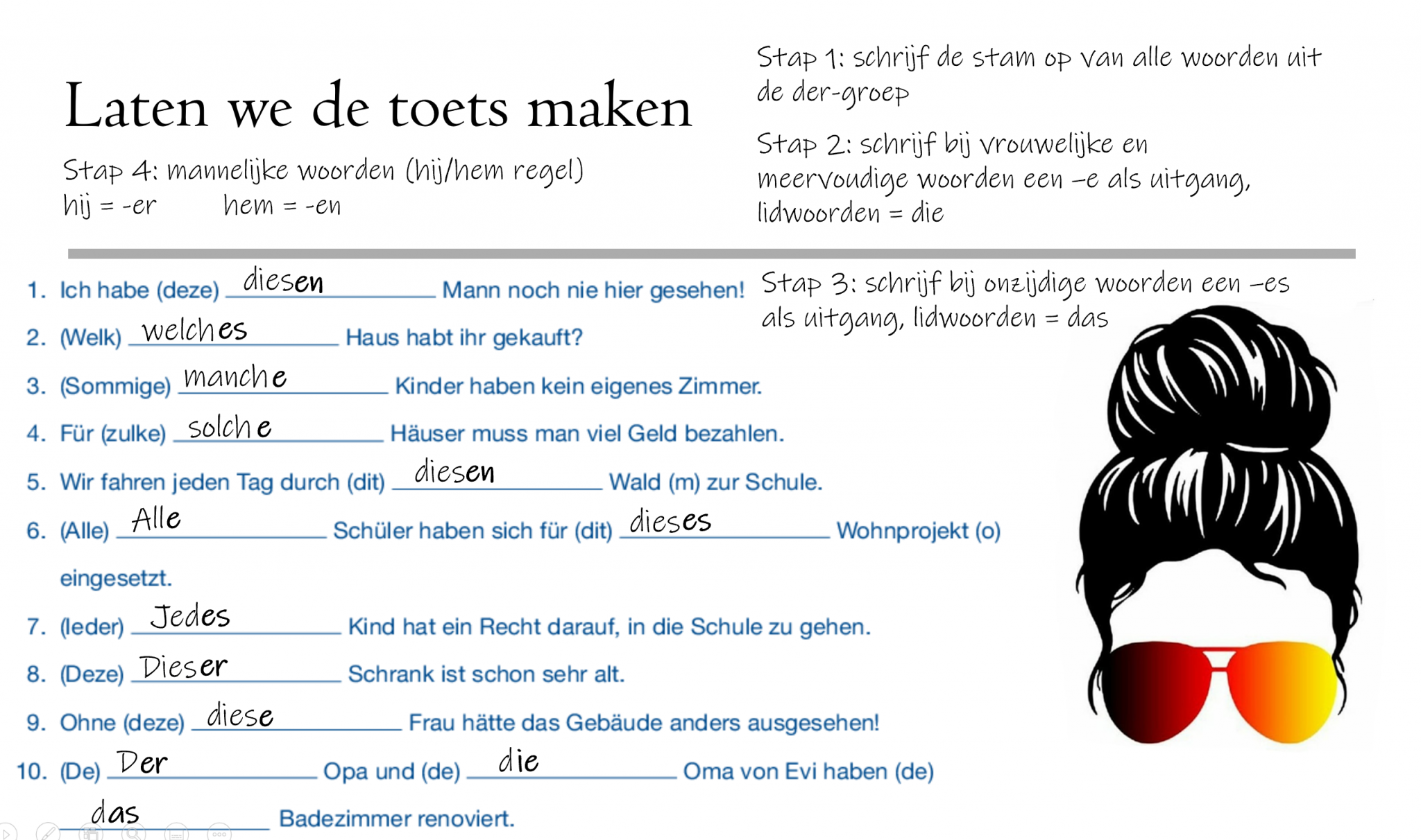 Oefenen Met 1e En 4e Naamval Duits