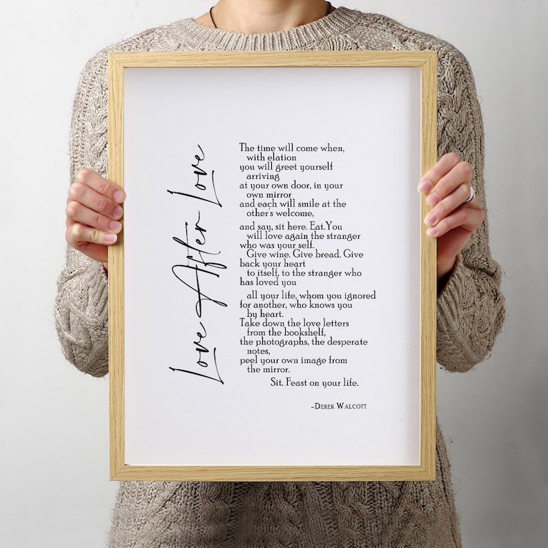 Derek Walcott Love After Love Poems Print Poem Wall Art Poem | Etsy - Derek Walcott Love After Love