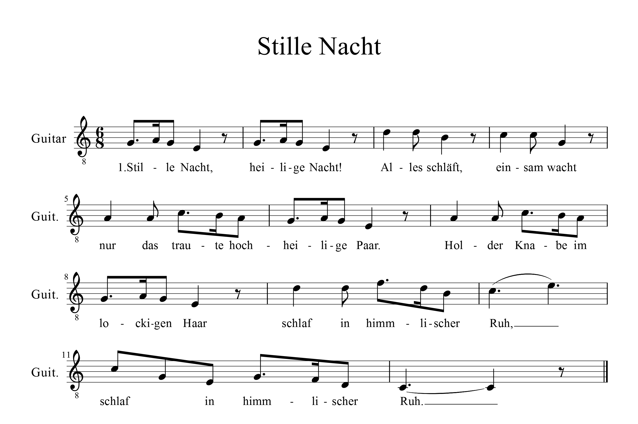 Stille Nacht Heilige Nacht Duits