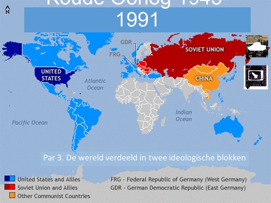 Deze kaart laat goed de 2 ideologische blokken zien. De blauwe landen - Wereldoorlog 3 Landen Die Meedoen