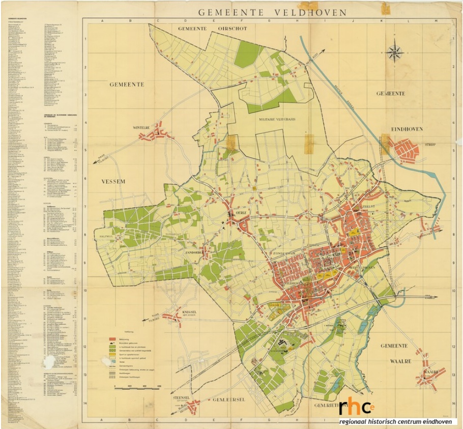 Deze kaart met legenda van Veldhoven dateert uit 1965. Als u de kaart - Middeleeuwse Stad Plattegrond Met Legenda