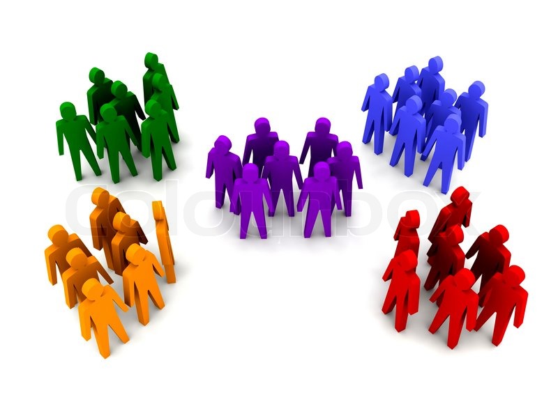 Different groups of people. Concept 3D | Stock image | Colourbox - Groepen Verdelen Over 3 Fasen