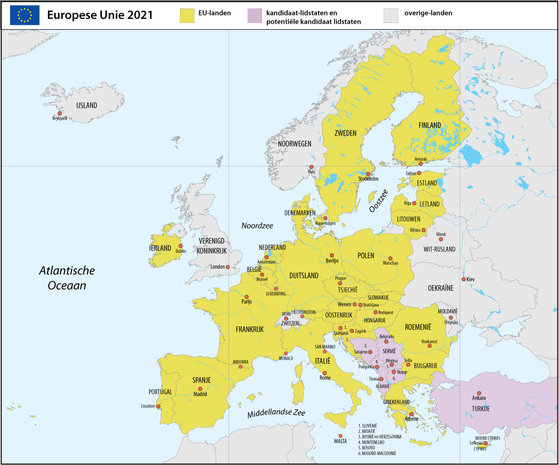 digitale kaart de Europese Unie - kaart-plattegrond - Wat Is De Europese Unie