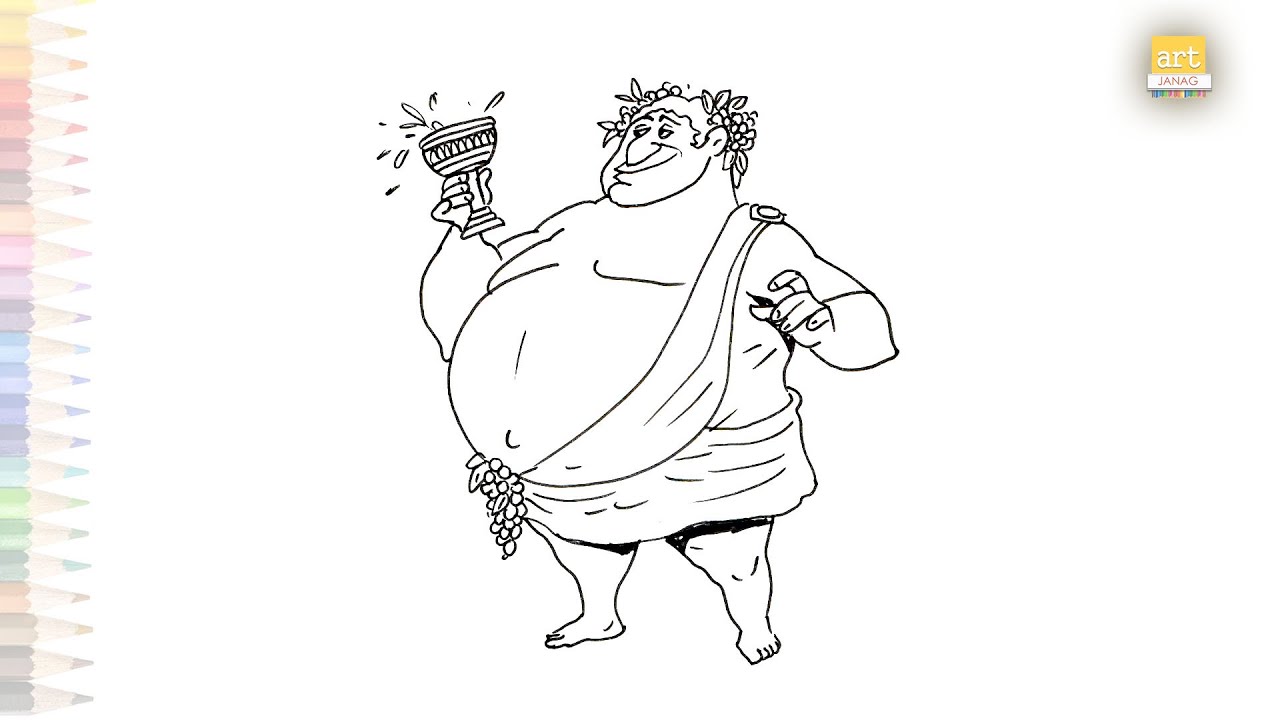 Dionysus drawings | Bacchus drawing | How to draw Dionysus step by step - Cultuur Met Goden Als Bacchus En Dionysus