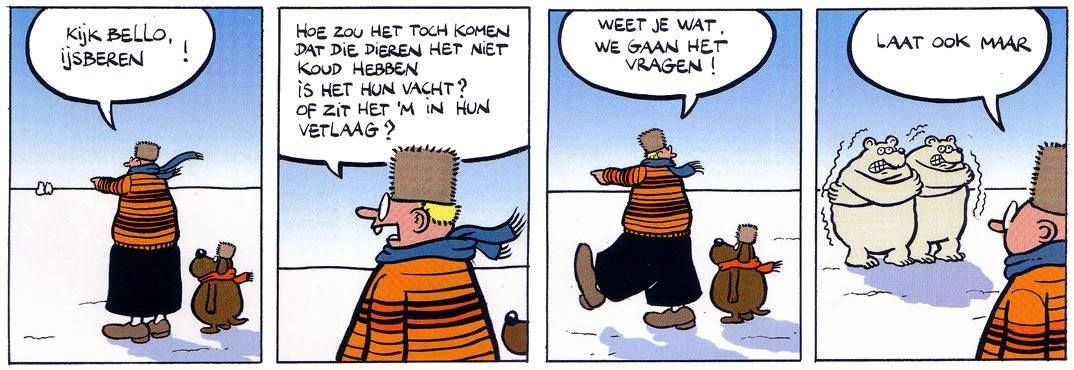 DirkJan comic strip: ijsberen en het koud (polar bears and the cold - Ergens Heet Noch Koud Van Worden
