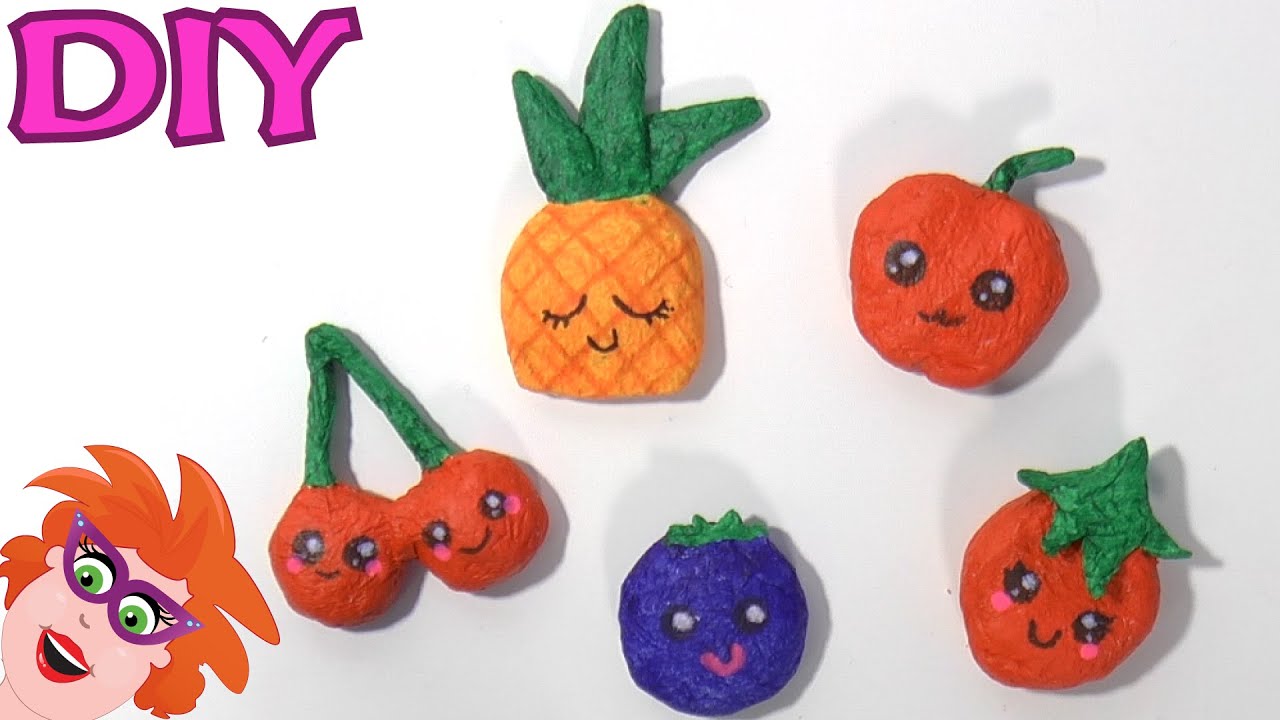 DIY fruitmagneetjes knutselen van papier mache - YouTube - Wat Kun Je Maken Met Klei