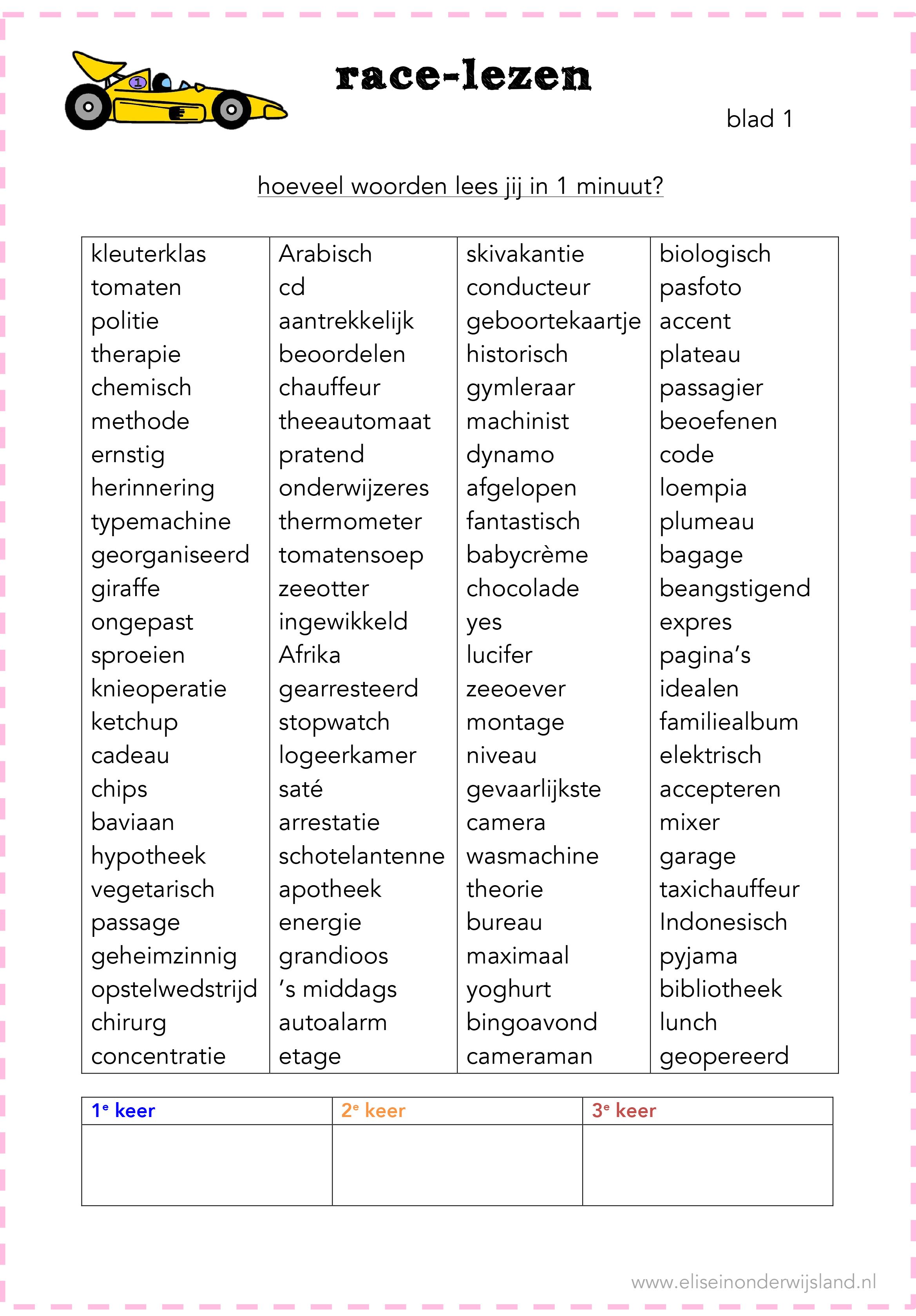DMT - kaarten - lezen - racelezen - groep 6 Learn Dutch, Live Life Love - Lezen Voor De Lijst Test