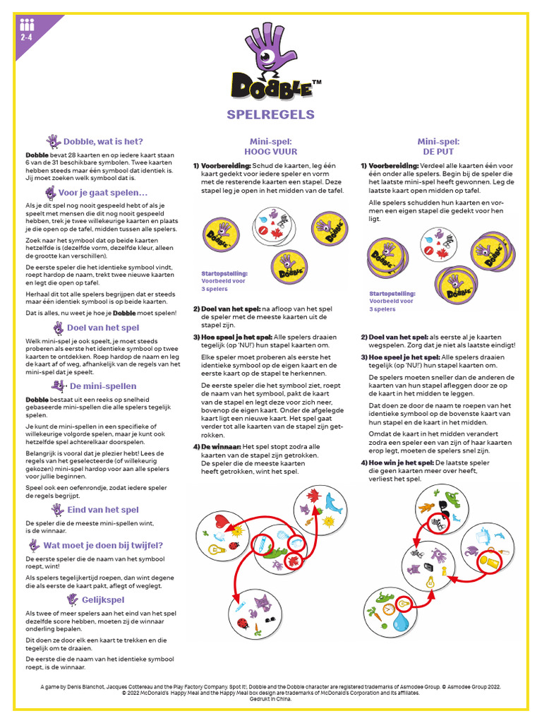 Dobble Spelregels | PDF - Spelregels Kwartet Met 2 Personen