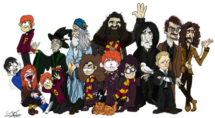 Download Harry Potter Hogwarts All Characters Cartoon Art, 53% OFF - Top 10 Meest Populaire Harry Potter Personages