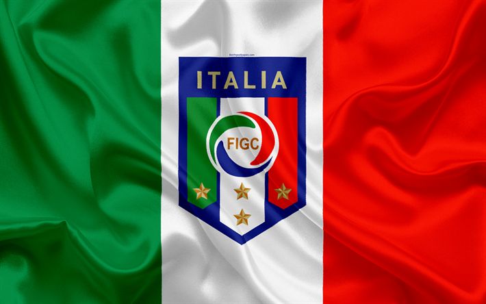 Download wallpapers Italy national football team, emblem, logo - Italiaans Voetbalelftal - Venezolaans Voetbalelftal Tijdlijn