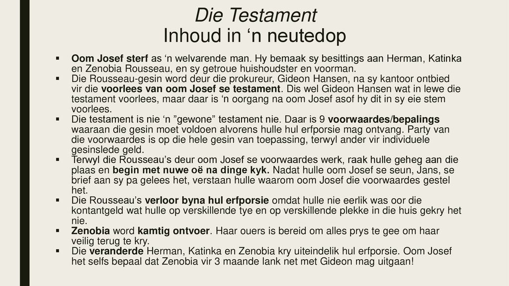 DRAMA: KABV-VEREISTES - ppt download - Wie Schreef Het Boek Karakter