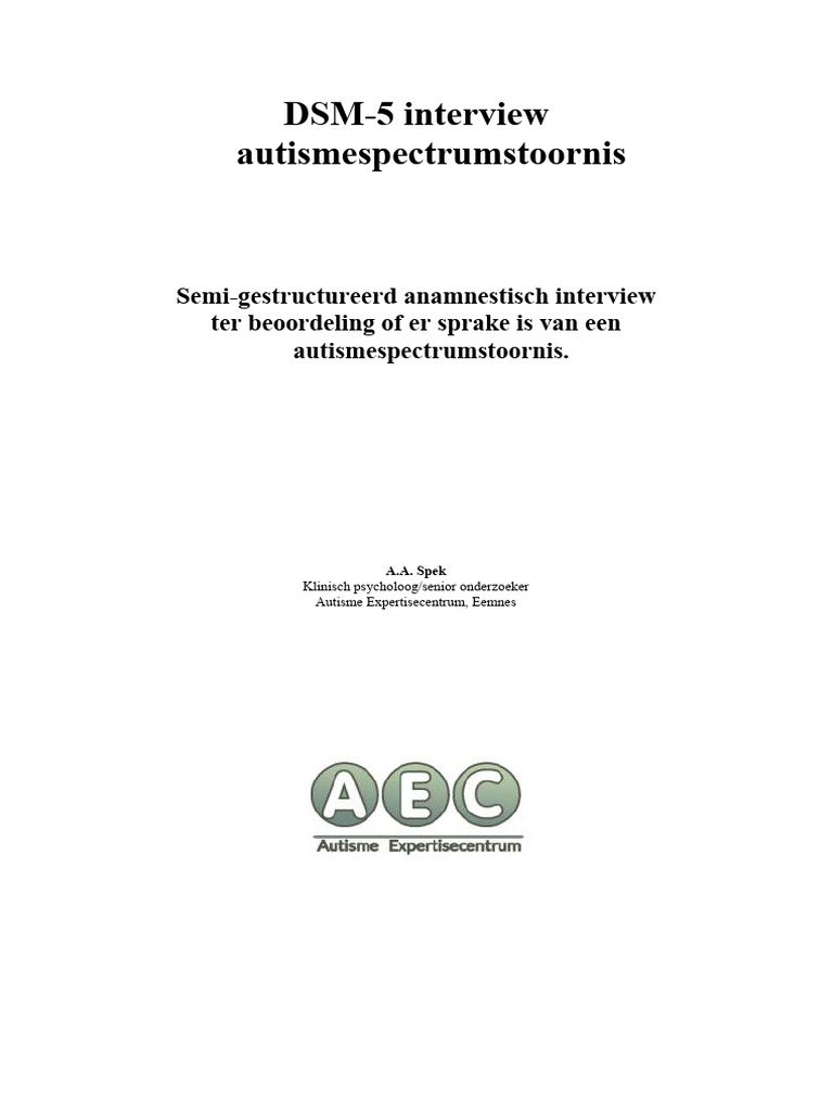 Dsm 5 Interview Annelies Spek