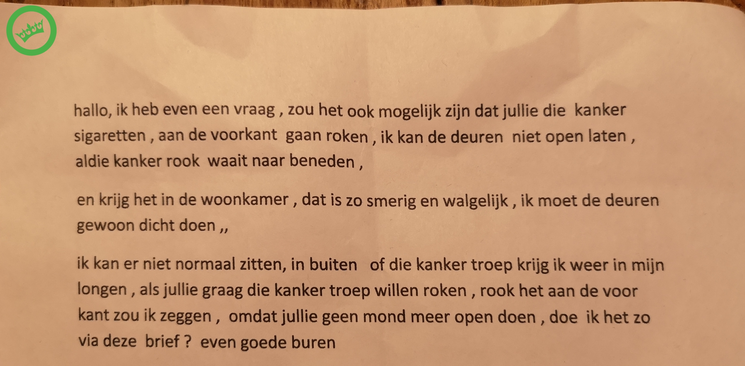 DUMPERT - Kut buren #2 - Briefje Voor Buren Ivm Feestje