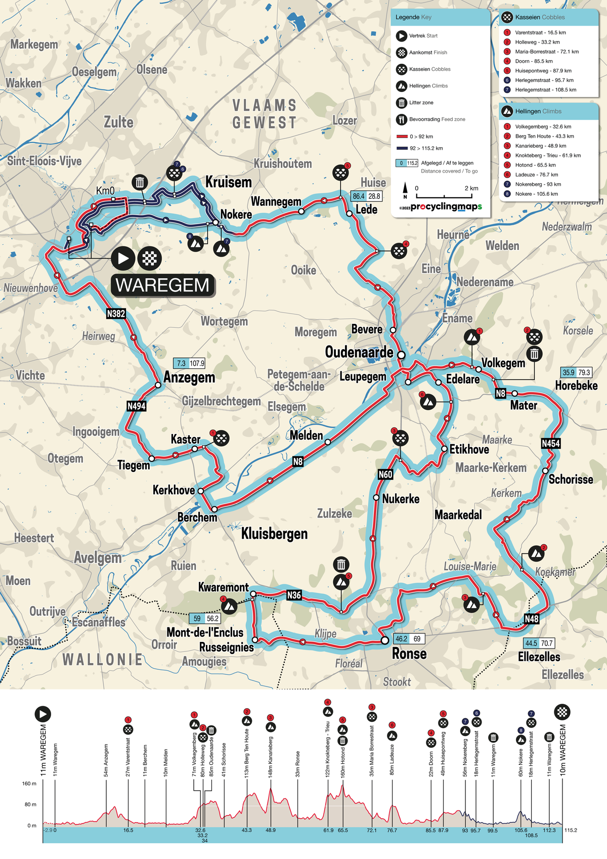 Dwars door Vlaanderen Women 2023 Route | Cyclingnews - Scheiding Die Van Oost Naar West Dwars Door Belgie Loopt
