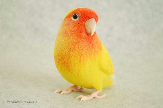 Dwergpapegaaien. Dwergpapegaaien. Parkiet. Handgemaakte. Naald vilten - Welke Dwergpapegaai Wordt Ook Wel Lovebird Genoemd