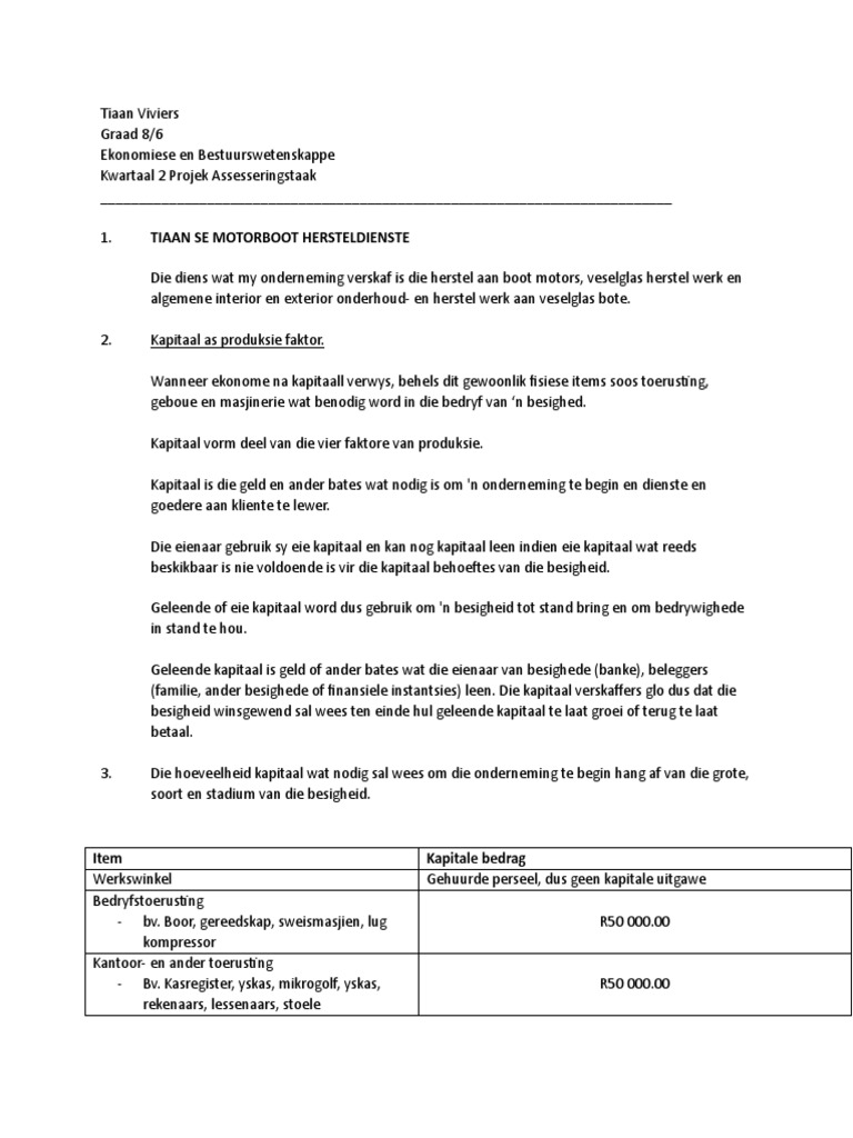 Ebw Taak KWRT 2 Kapitaal en Arbeid | PDF - Duurzame Organisatie Van Kapitaal En Arbeid