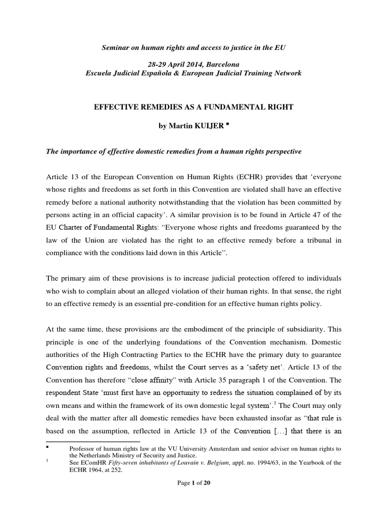Article 8 Of The Echr