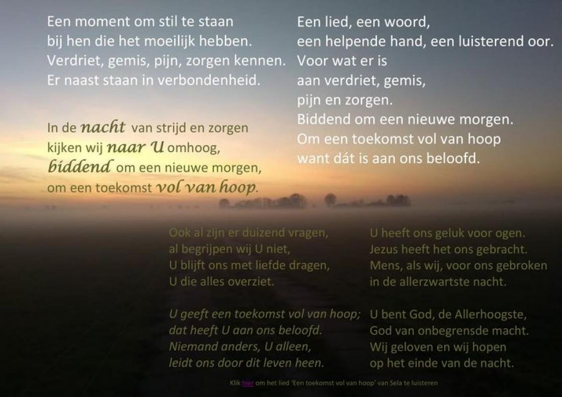 Een toekomst vol van hoop! - Chr. Urkervisserskoor - Lied Van Hoop Tekst
